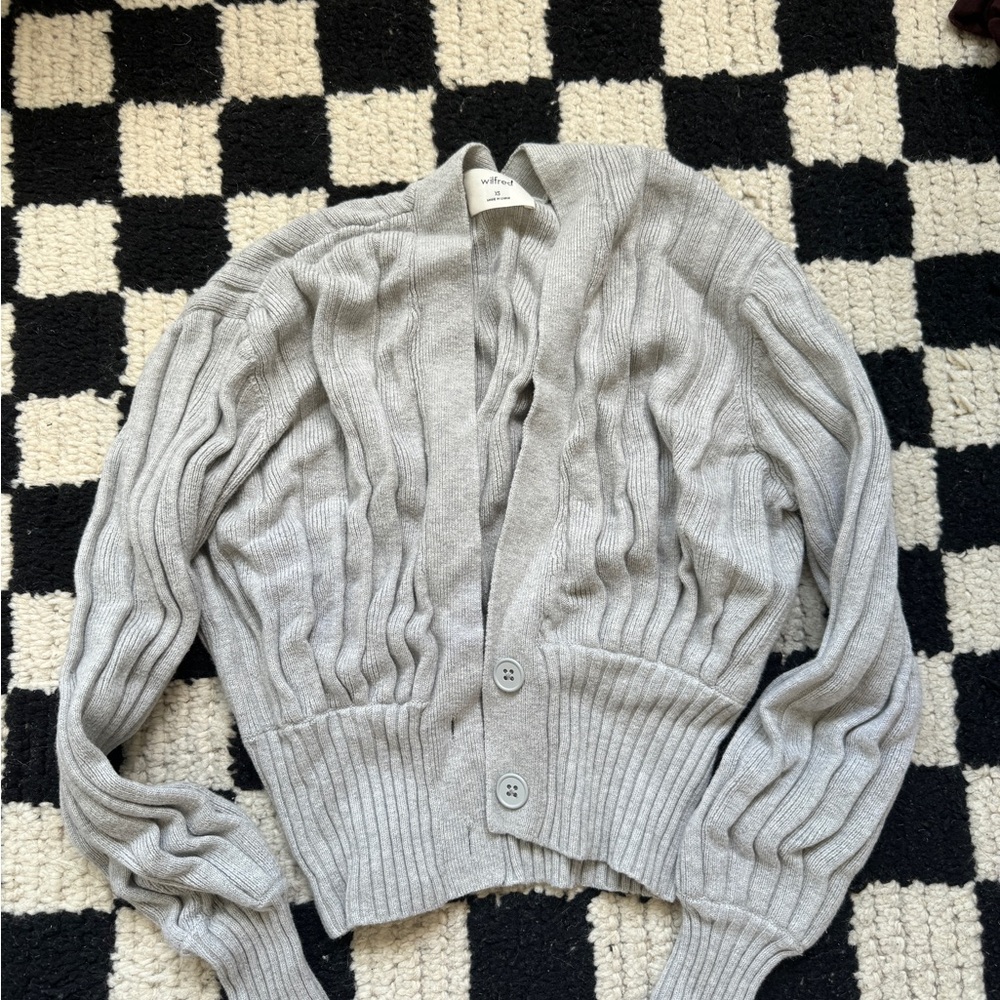 Wilfred Aritzia grey cardigan